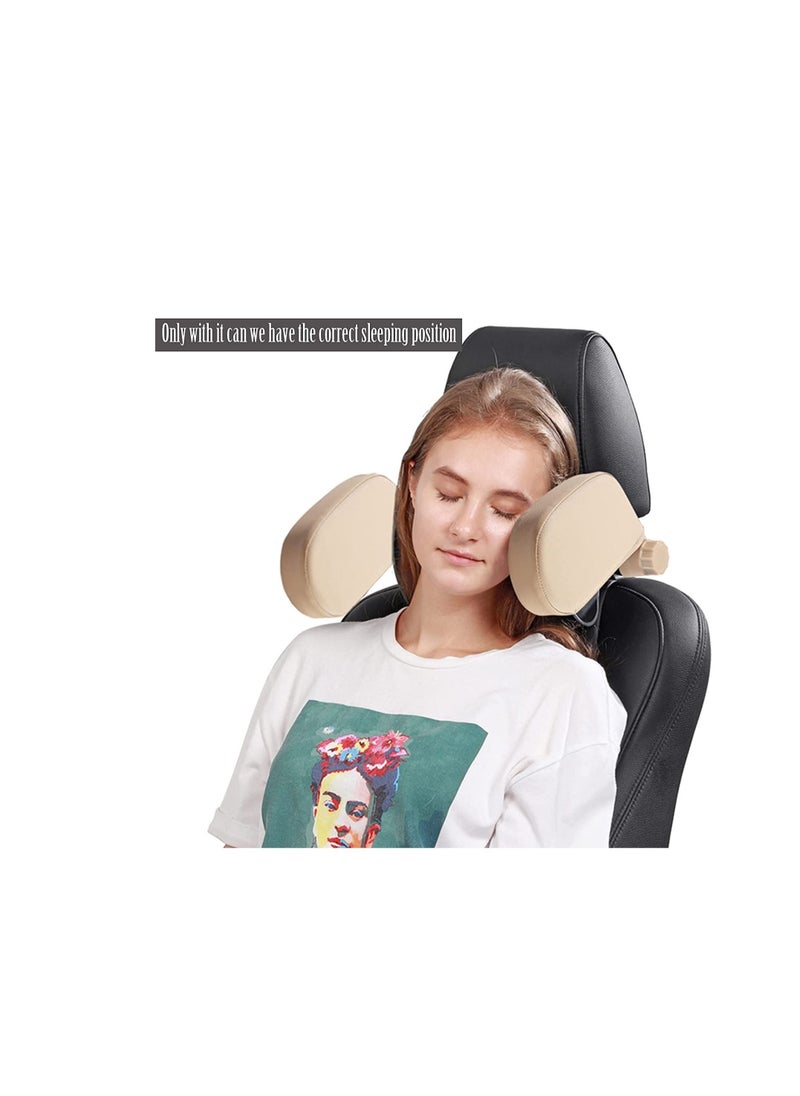 Generic - Car Seat Headrest Cushion, Infant Car Seat Head Support, High-Quality Neck Pillow for Car Seats, Fully Adjustable for Kids and Adults (Beige) - Image 1