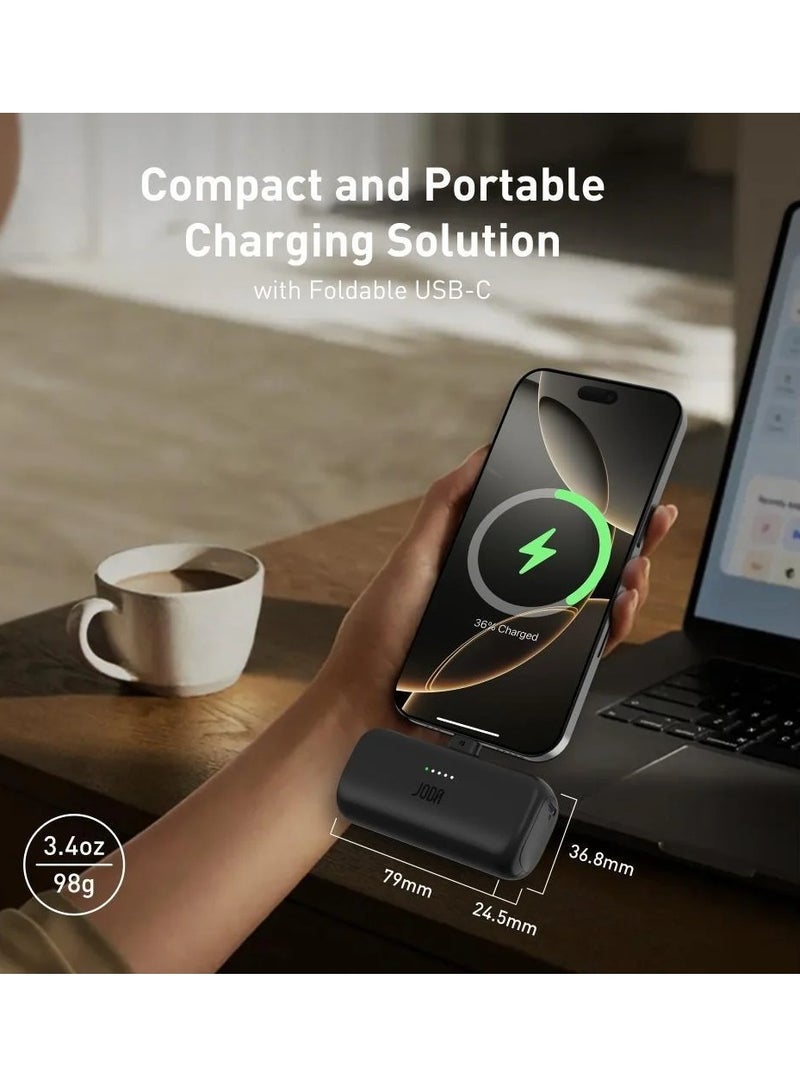 جودا باور بانك PICO5 بسعة 5000 مللي أمبير- جودة وراحة - شحن سريع بمنفذ USB-C قابل للطي وبطارية من LG - Image 2