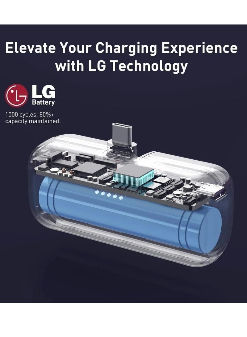 جودا باور بانك PICO5 بسعة 5000 مللي أمبير- جودة وراحة - شحن سريع بمنفذ USB-C قابل للطي وبطارية من LG - Image 3