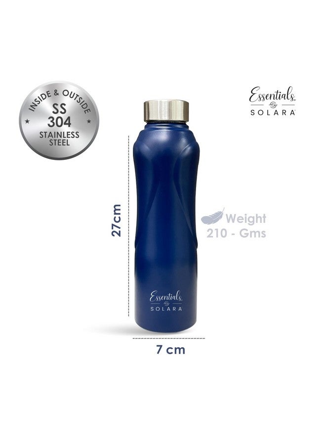 SOLARA Stainless Steel Water Bottle 1 Litre (Pack of 1), Dark Blue, Leak Proof, Single walled, Home & Kitchen Bottle, Gym Bottle, Treking Bottle, Travel Bottle - Image 3