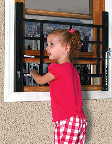 Defender Security Prime-Line S 4747 Carbon Steel Fixed 3-Bar Window Grill for Home Security and Child Safety, 15-3/4 In. to 23-1/2 In., Blacke (1 Set) - Image 3