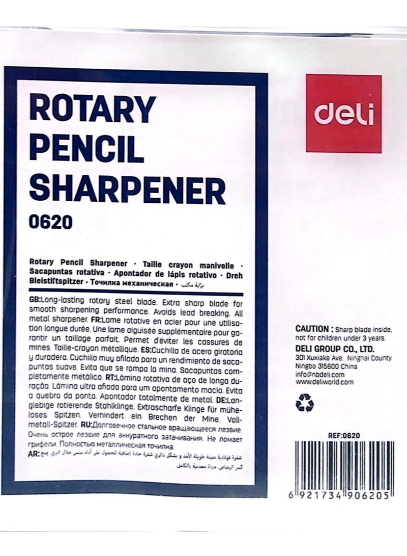 Deli Rotary Pencil Sharpener With Metal Body Assorted color - Image 1
