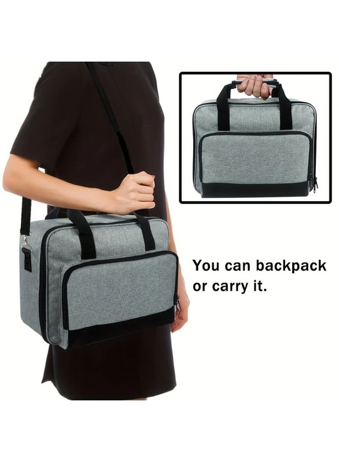 Grey Durable Polyester Projector Carry Bag with Comfortable Handle and Adjustable Strap - Image 4