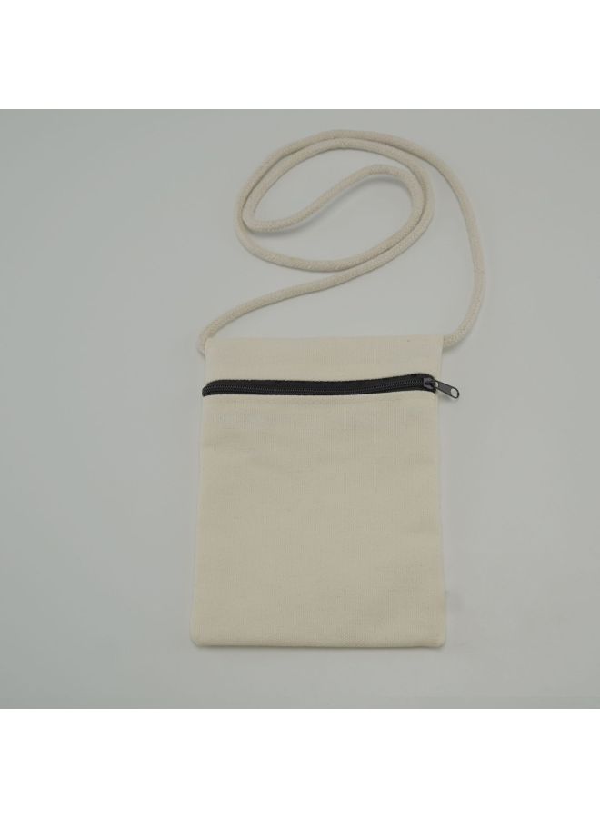 Cross Border Children DIY Painting Beige Canvas Bag Shoulder Bag Satchel Small Backpack Birthday Party Chest Bag-Color:12*21cm Beige Canvas Black Zipper - Image 4