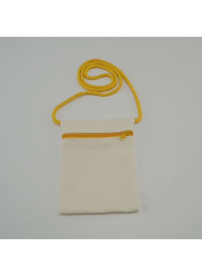 Cross Border Children DIY Painting Beige Canvas Bag Shoulder Bag Satchel Small Backpack Birthday Party Chest Bag-Color:12*21cm Beige Canvas Black Zipper - Image 5