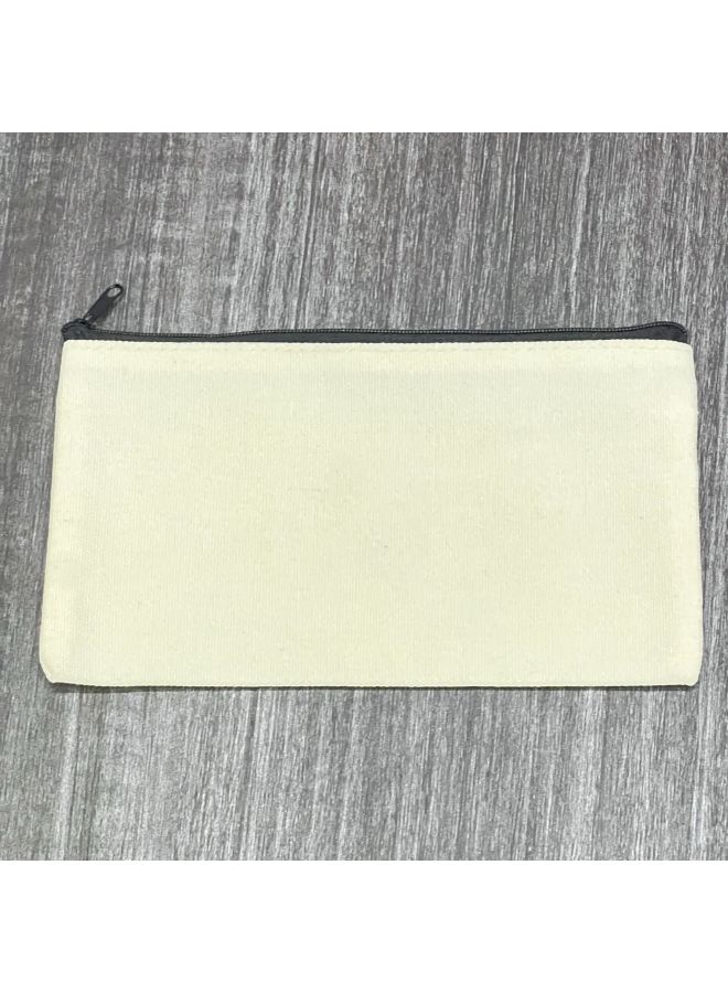 Cross Border Children DIY Painting Beige Canvas Bag Shoulder Bag Satchel Small Backpack Birthday Party Chest Bag-Color:12*21cm Beige Canvas Black Zipper - Image 1