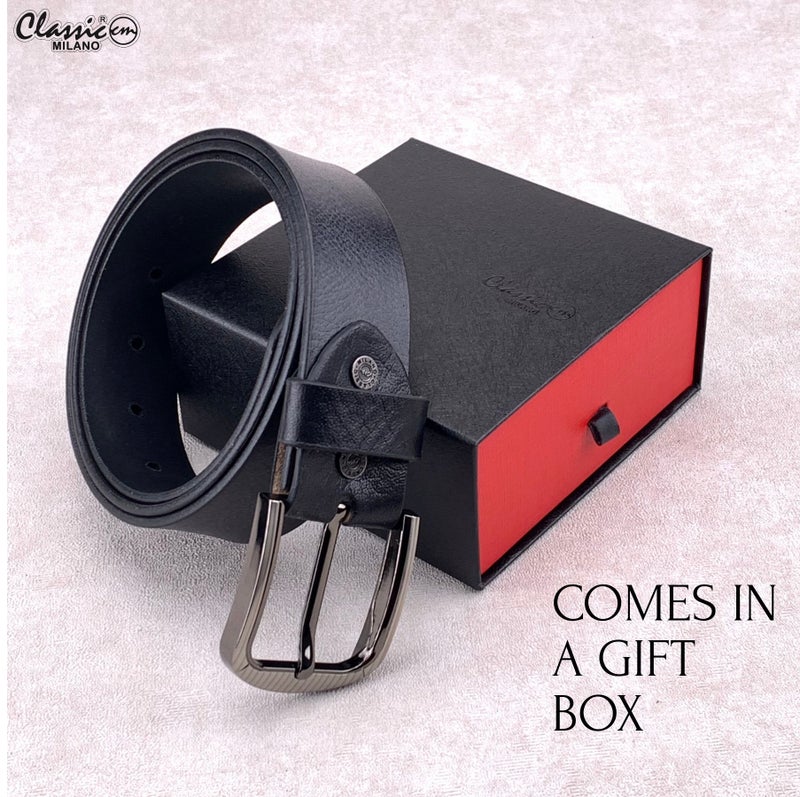 Classic Milano Genuine Leather Belt for Men - Semi-Casual & Party Wear Belt for Jeans, Casual Outfits, and Gifts - Image 4
