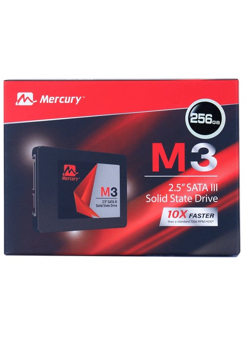 Mercury SSD M3-Series، 256 جيجابايت، 2.5 بوصة SATA III، سرعة قراءة 550 ميجابايت/ثانية، سرعة كتابة 520 ميجابايت/ثانية (M3-256)