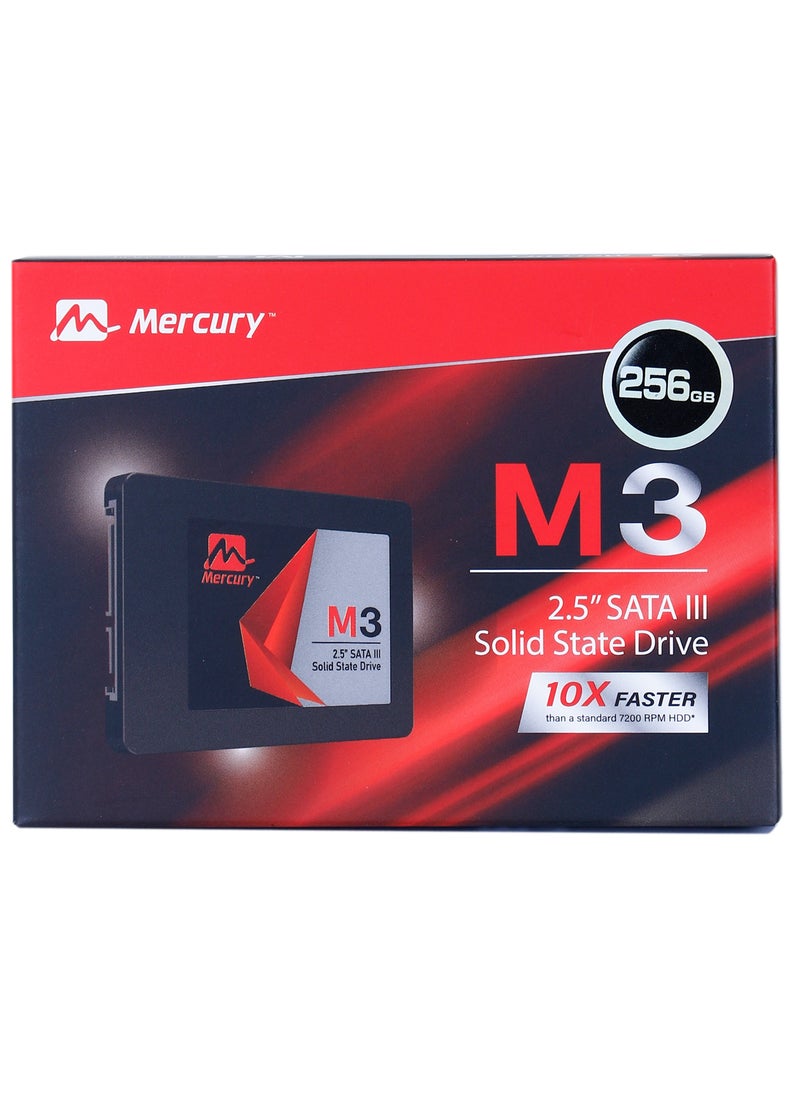 Mercury Mercury SSD M3-Series, 256GB, 2.5-inch SATA III, 550MB/s Read Speed, 520MB/s Write Speed (M3-256)  - Image 1