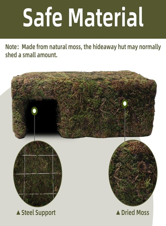 Hollima Mossy Cave Hide for Reptiles, Yellow Color Lizard Moss Hideout with Safe Shelter, Snake Cave Hut for Themed Terrarium Ideal for Gecko Hamster Snake to Rest & Hide - Image 3