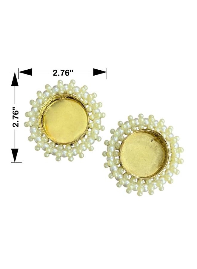 Smaran Decorative Pearl Tealight Candles & with Wax Candle, Elegant Beaded Votive Holders for Diwali, Wedding, Festive & Home Décor, Reusable Handcrafted Candle Decoration Gift - Set of 2 - Image 3