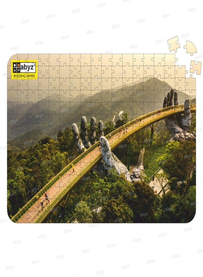 ABYZ Golden Bridge Vietnam Wooden Puzzle, Play and Learn Educational Wooden Jigsaw Puzzle 252 Pieces, for 6+ Year Old Kids, Toy for Improving Memory & Problem Solving - Image 3