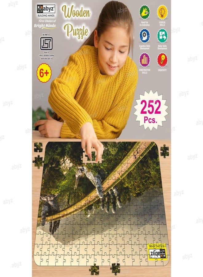 ABYZ Golden Bridge Vietnam Wooden Puzzle, Play and Learn Educational Wooden Jigsaw Puzzle 252 Pieces, for 6+ Year Old Kids, Toy for Improving Memory & Problem Solving - Image 4