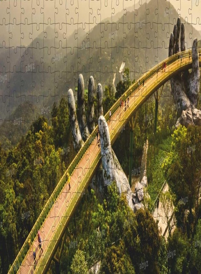 ABYZ Golden Bridge Vietnam Wooden Puzzle, Play and Learn Educational Wooden Jigsaw Puzzle 252 Pieces, for 6+ Year Old Kids, Toy for Improving Memory & Problem Solving - Image 1