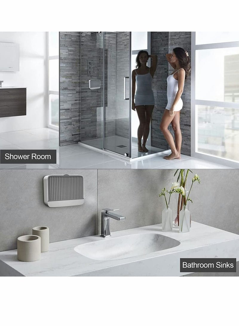 Soap Dish with Drainage Box  Premium Eco-Friendly Plastic Holder Saver for Shower Easy Cleaning Dry Extend Life No Drilling... - Image 3