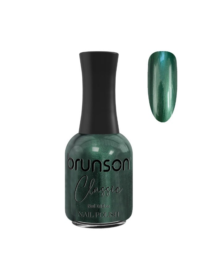 Brunson Classic Nail Polish 18ml Fast Dry Nail Lacquer Nail Harderner Normal Polish Glossy Gel Effect Quick Air Dry Long-Lasting Natural Nail Enamel Salon Quality Manicure Pedicure Regular Polish - Image 1