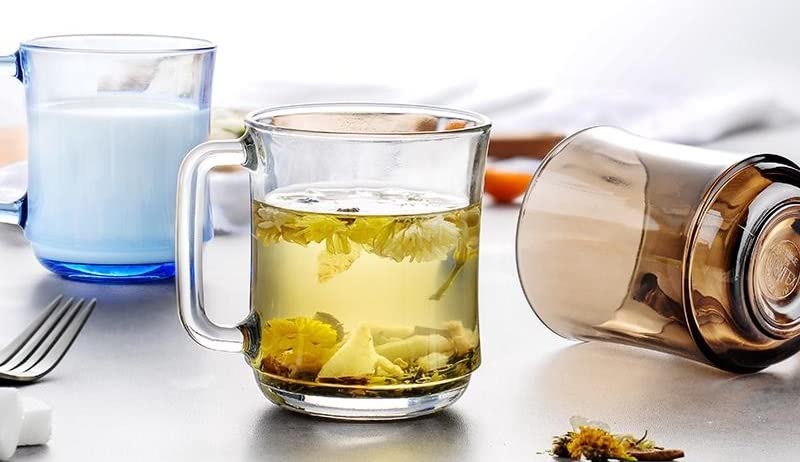 KIDZYMON Tea Mug Set of 6 I Capacity 220 ml I Black Toughened Transparent Glass Service Set I Cup Size 80 CM Diameter 71 CM Height - Image 3