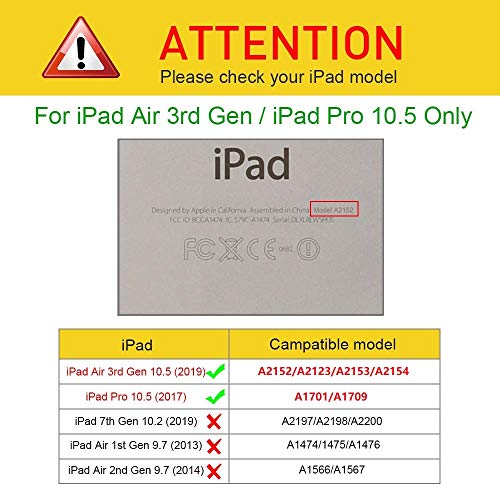 Newraturner Case for iPad Air (3rd Gen) 10.5" 2019 / iPad Pro 10.5" 2017 Case,360 Degree Rotating Stand Protective Cover, Auto Sleep/Wake - Image 2