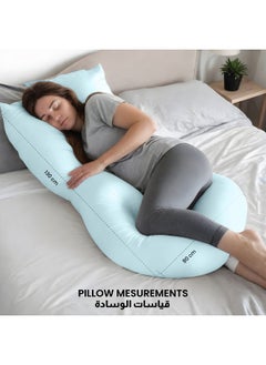 Rest Pregnancy Pillow 80 X 130 Cm Extra Smooth Blue Maternity Full Body Pillow For Pregnant Women For Back , Hip , Neck And Knee Support  - Image 3