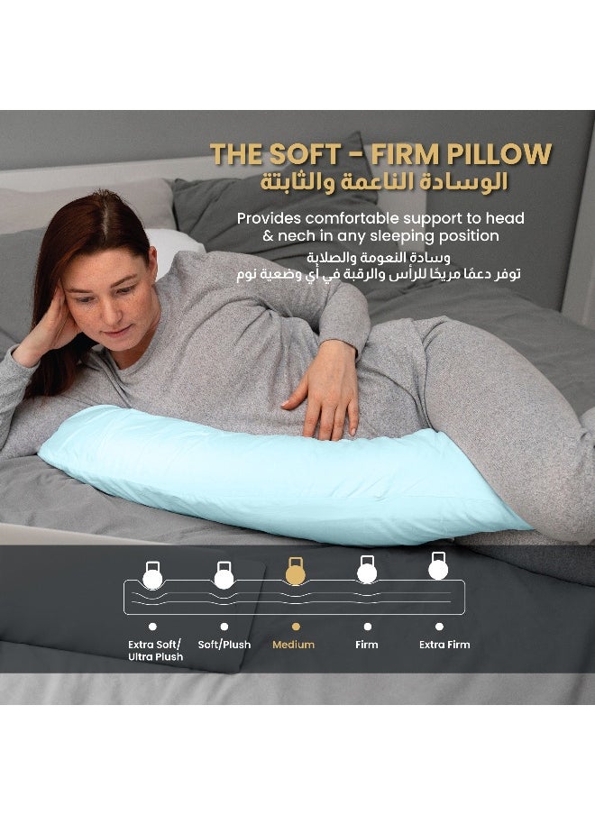 Rest - Pregnancy Pillow 80 X 130 Cm Extra Smooth Blue Maternity Full Body Pillow For Pregnant Women For Back , Hip , Neck And Knee Support - Image 1