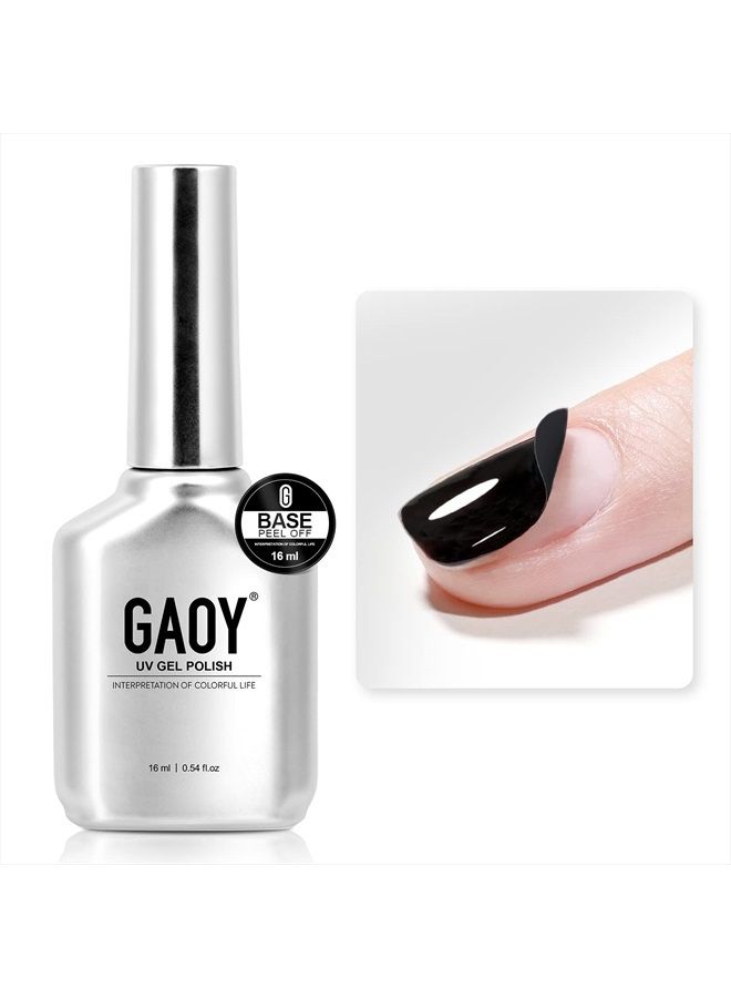 GAOY Peel Off Gel Base Coat for Gel Nail Polish, 16ml Peelable Clear Foundation for Use with UV LED Nail Lamp - Image 1