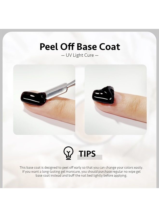 GAOY Peel Off Gel Base Coat for Gel Nail Polish, 16ml Peelable Clear Foundation for Use with UV LED Nail Lamp - Image 3