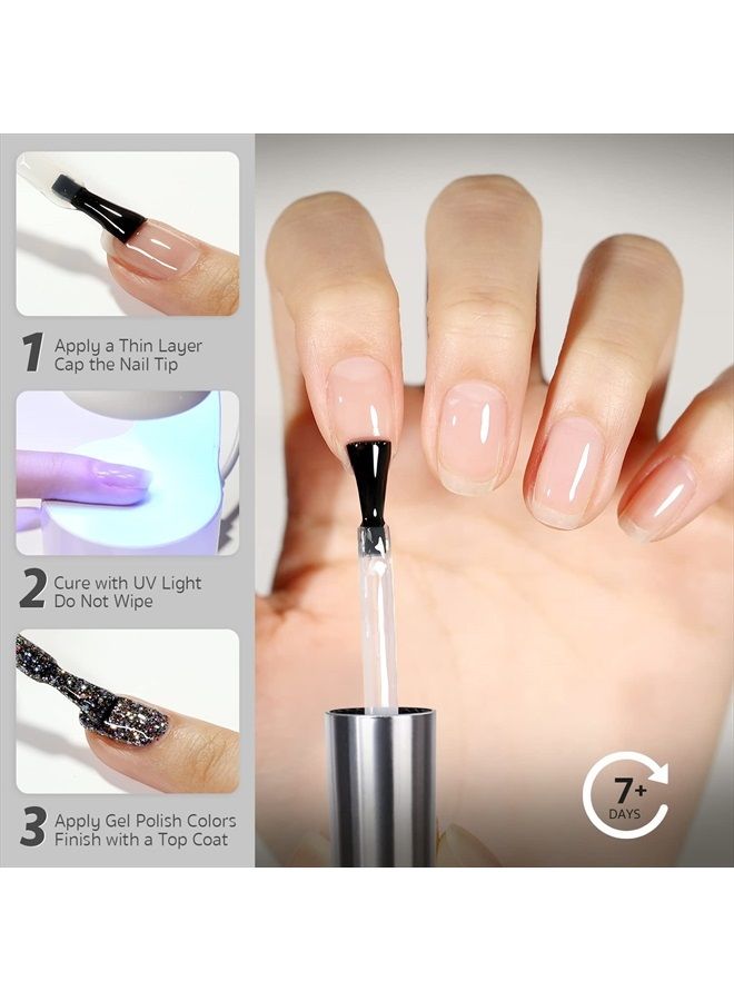 GAOY Peel Off Gel Base Coat for Gel Nail Polish, 16ml Peelable Clear Foundation for Use with UV LED Nail Lamp - Image 2