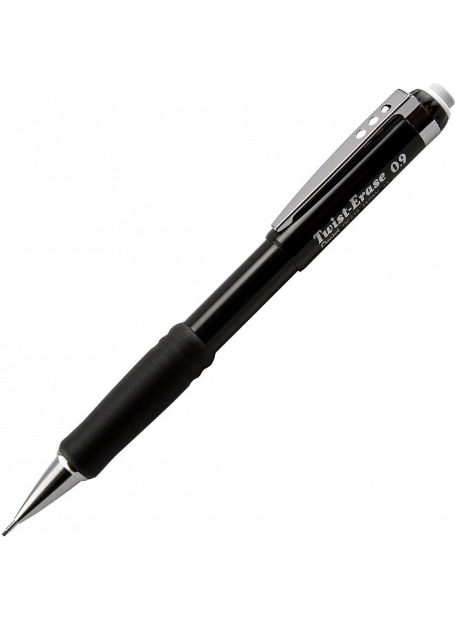 Pentel Twist-Erase III Automatic Pencil, 0.9 mm, Black (QE519A)
