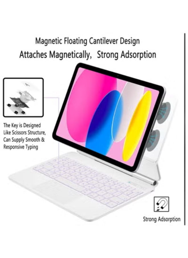 AROAQ Arabic Magic Keyboard for Apple iPad 10th Gen 10.9 inch 2022 with Magnetic Back Cover, Smart Trackpad Backlit Keyboard Case for iPad 10th Generation Accessories  - Image 5
