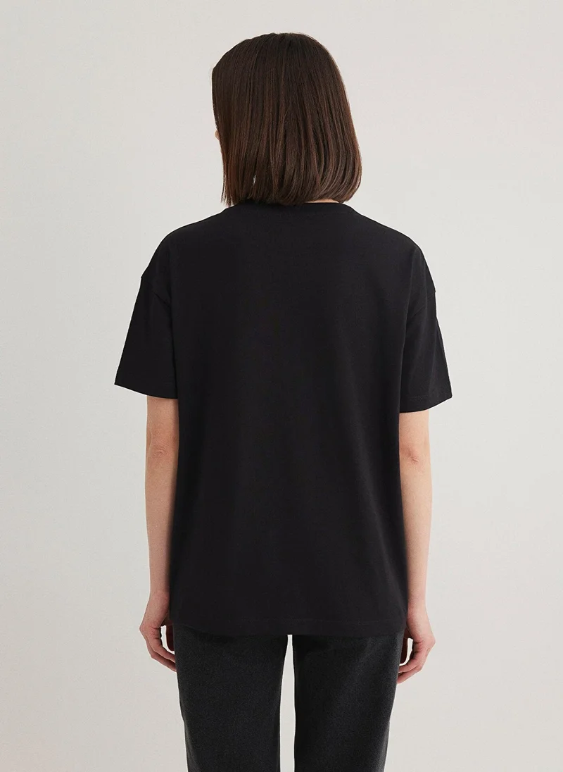 MAVI Mavi Logo Printed Black Top