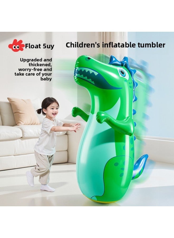 Inflatable Tumbler Toy Baby Baby Indoor Early Education Educational Children Boxing Sandbag Dinosaur Large Bite-Color:Crocodile [upgraded And Thickened] Comes With Air Pump + Repair Subsidy - Image 2