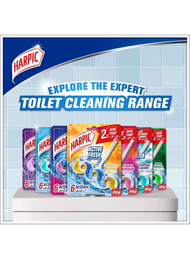 Harpic Active Purple Water Toilet Rim Block - Lavender Meadows 35g - Image 2