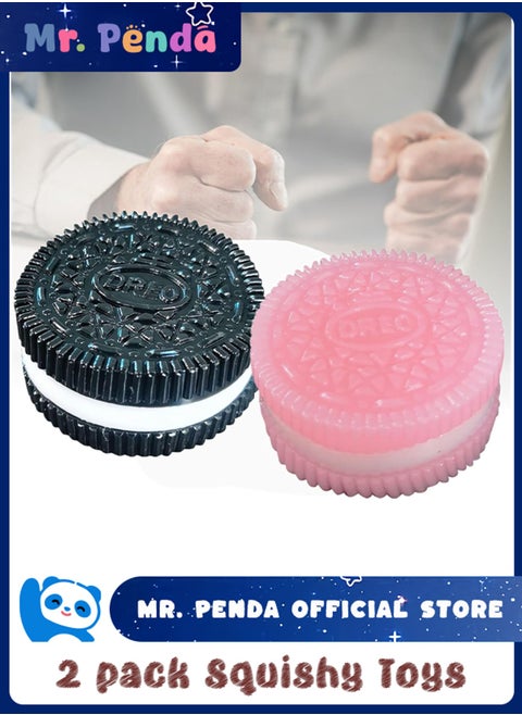 2PCS Squishy Biscuit Stress Relief Toy, Pinch Decompression Toy, Realistic Sandwich Design for Anxiety and Relaxation, Perfect Desk Accessory and Fun Fidget Toy for Adults, Ideal for Stress Relief