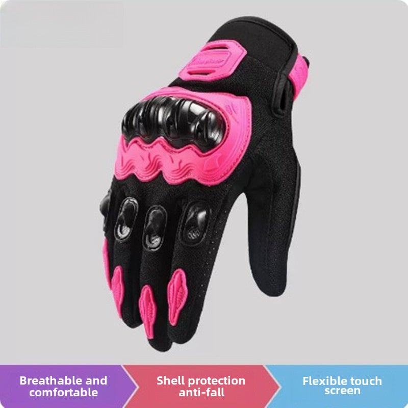 Generic Motorcycle Riding Gloves Touchscreen Summer Racing MCS-21 (Pink)  - Image 1