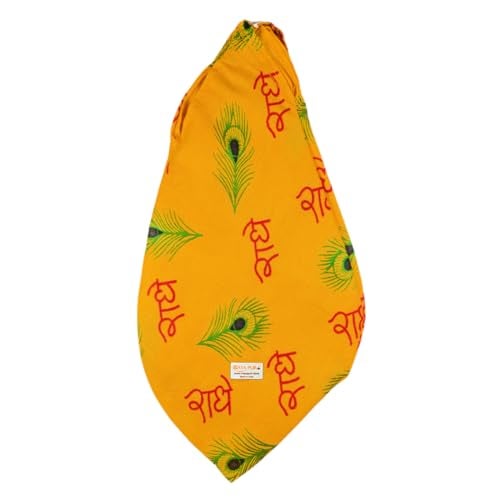 MAYAPURI Radhe Radhe Printed Pure Cotton Gomukhi Japa Mala Bag, Beads Bag or Chanting Bag with Zip Pocket and Sakshi Mala Counter, Pack of 1 - Image 2