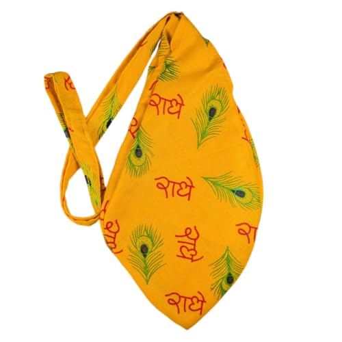 MAYAPURI Radhe Radhe Printed Pure Cotton Gomukhi Japa Mala Bag, Beads Bag or Chanting Bag with Zip Pocket and Sakshi Mala Counter, Pack of 1 - Image 3