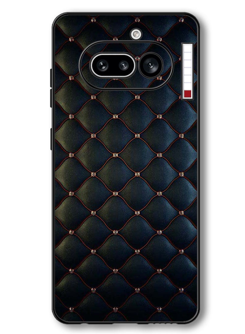 Theodor Case Compatible with Nothing Phone 4a 6.78 Inch Protection Shockproof Bumper Cover Stappers On Black Cloth Pattern - Image 1