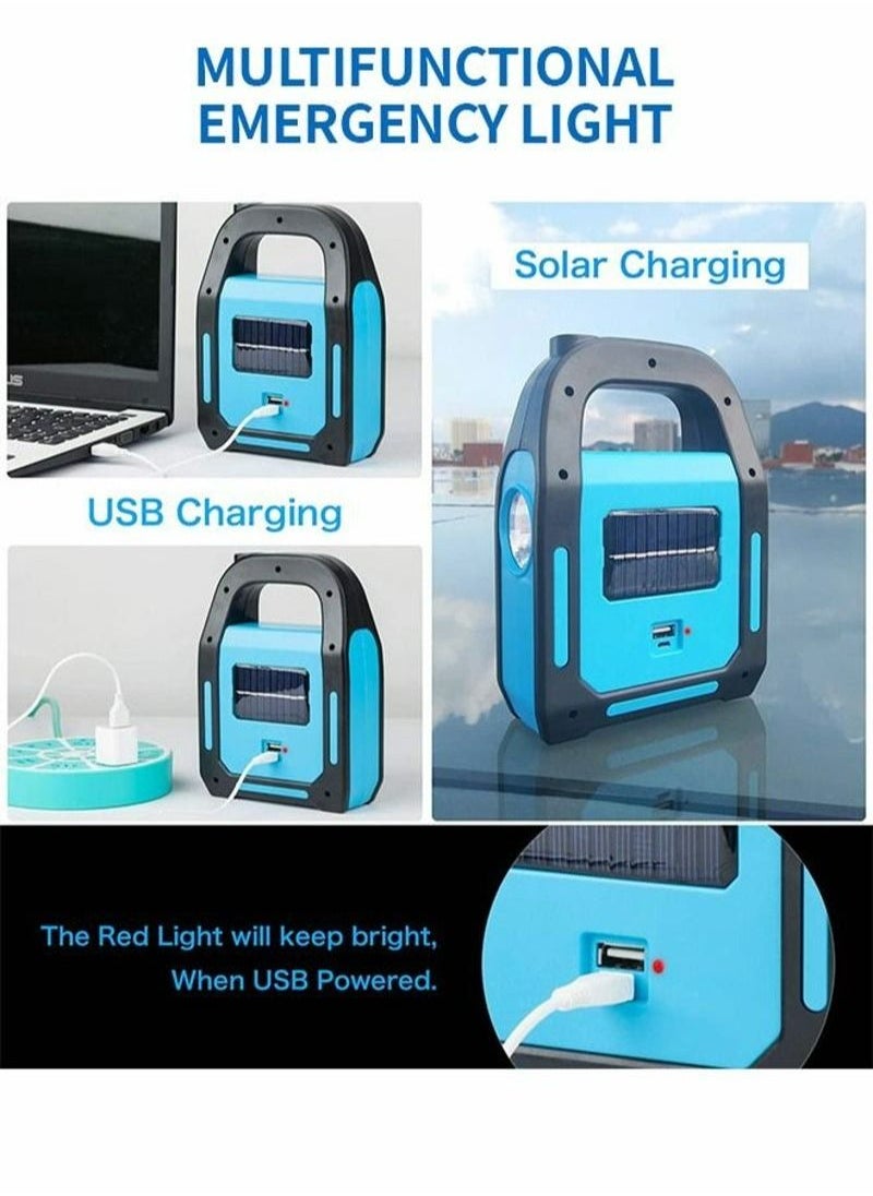 Generic - 3 IN 1 Solar USB Rechargeable Brightest COB LED Camping Lantern,Camping Lights Rechargeable Work Light, IPX-4 Waterproof Emergency LED Light 1 Pack - Image 1