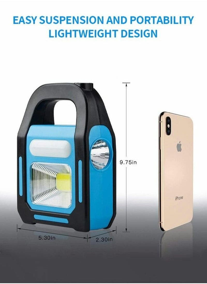 Generic - 3 IN 1 Solar USB Rechargeable Brightest COB LED Camping Lantern,Camping Lights Rechargeable Work Light, IPX-4 Waterproof Emergency LED Light 1 Pack - Image 1