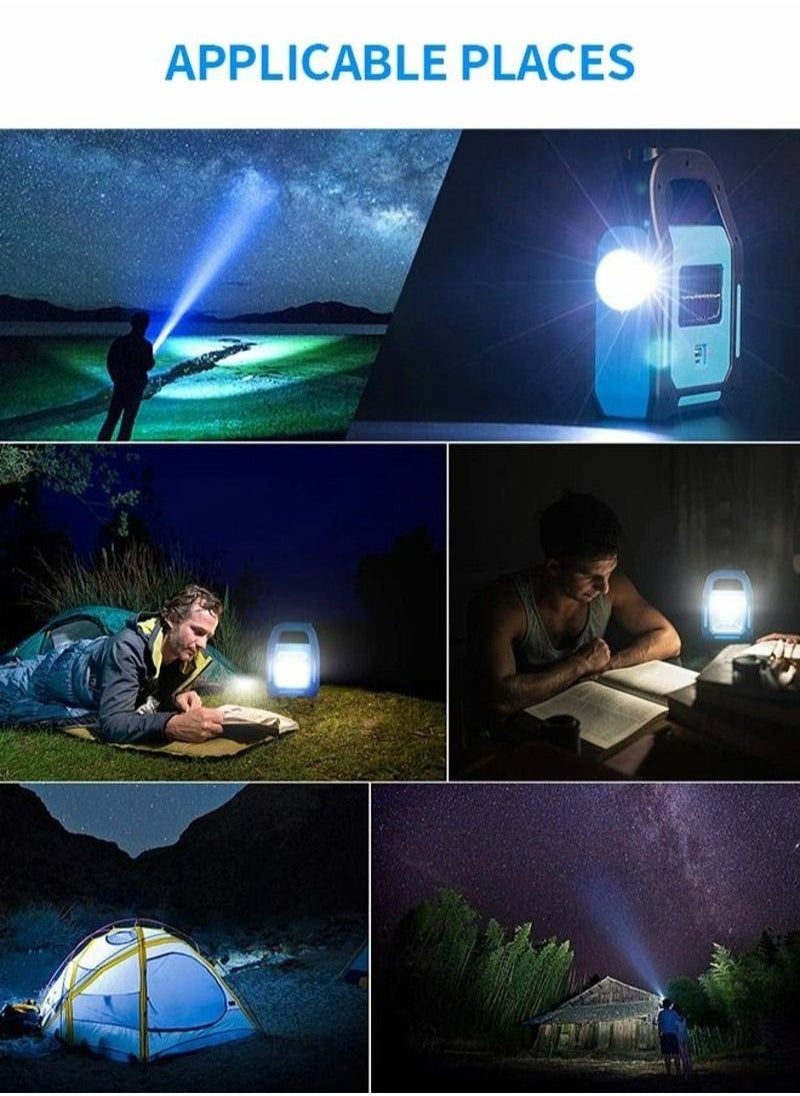 Generic - 3 IN 1 Solar USB Rechargeable Brightest COB LED Camping Lantern,Camping Lights Rechargeable Work Light, IPX-4 Waterproof Emergency LED Light 1 Pack - Image 1