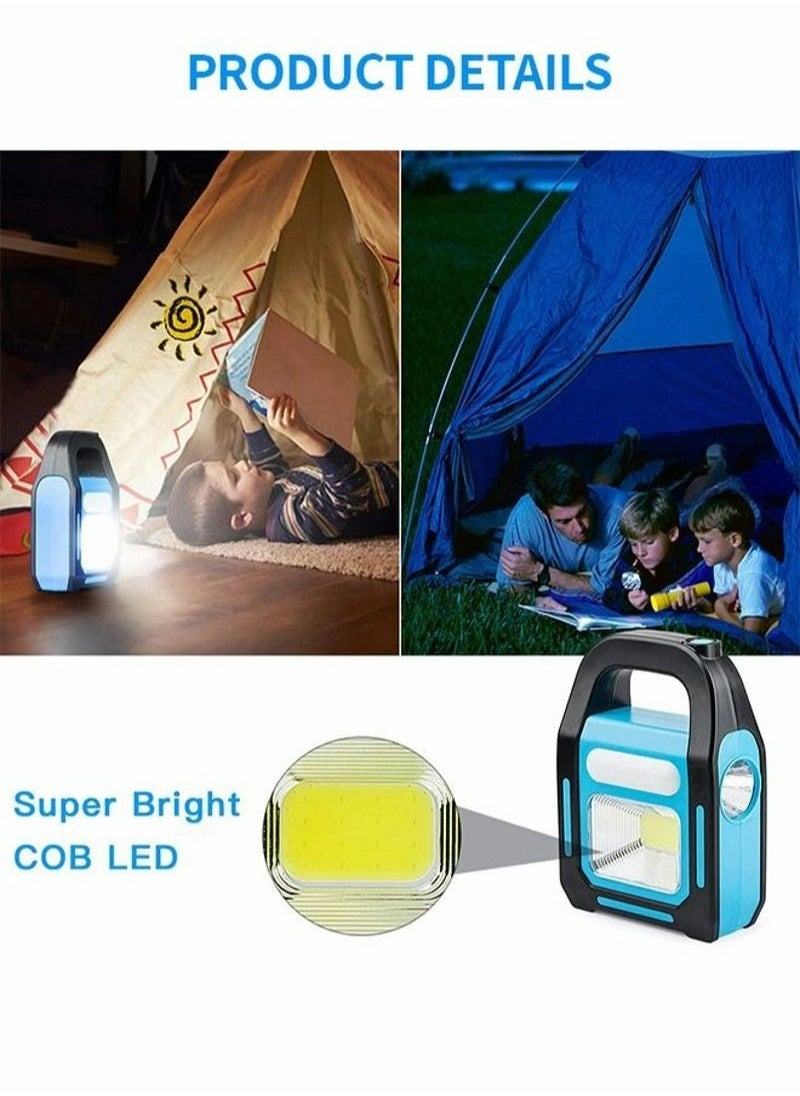 Generic - 3 IN 1 Solar USB Rechargeable Brightest COB LED Camping Lantern,Camping Lights Rechargeable Work Light, IPX-4 Waterproof Emergency LED Light 1 Pack - Image 1