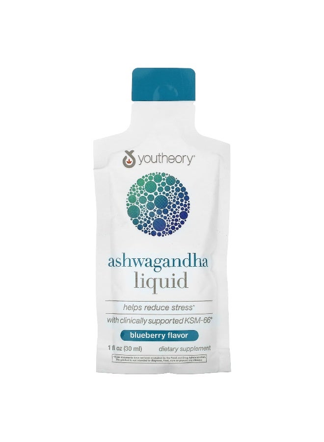 youtheory Youtheory, Ashwagandha Liquid, Blueberry, 600 mg, 12 Pouches, 1 fl oz (30 ml) Each  - Image 3