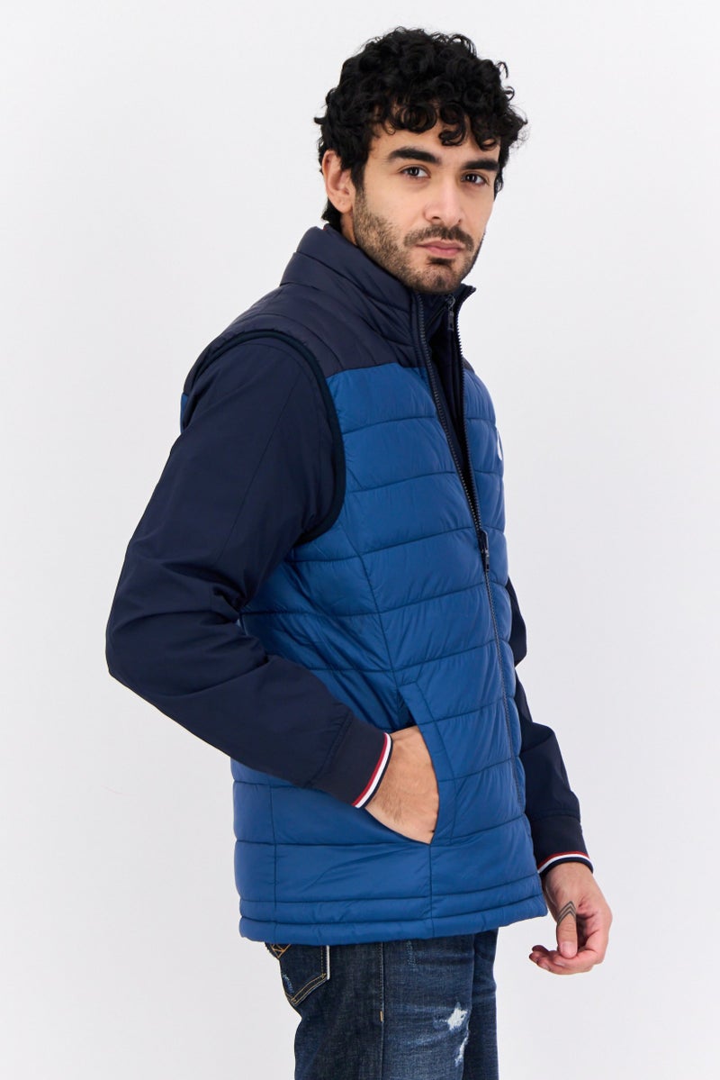 NAUTICA Men Quilted Vest Jacket, Navy - Image 5