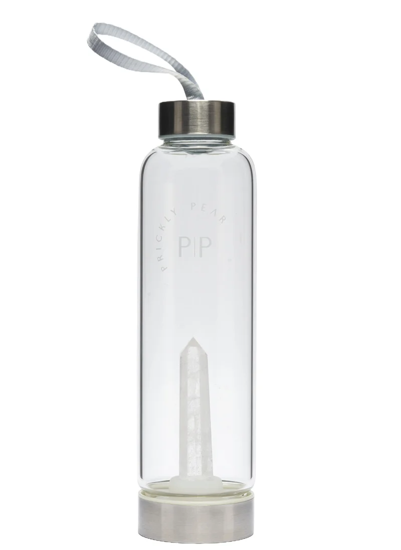 Prickly Pear Clear Quartz Interchangeable Crystal Water Bottle 500ml