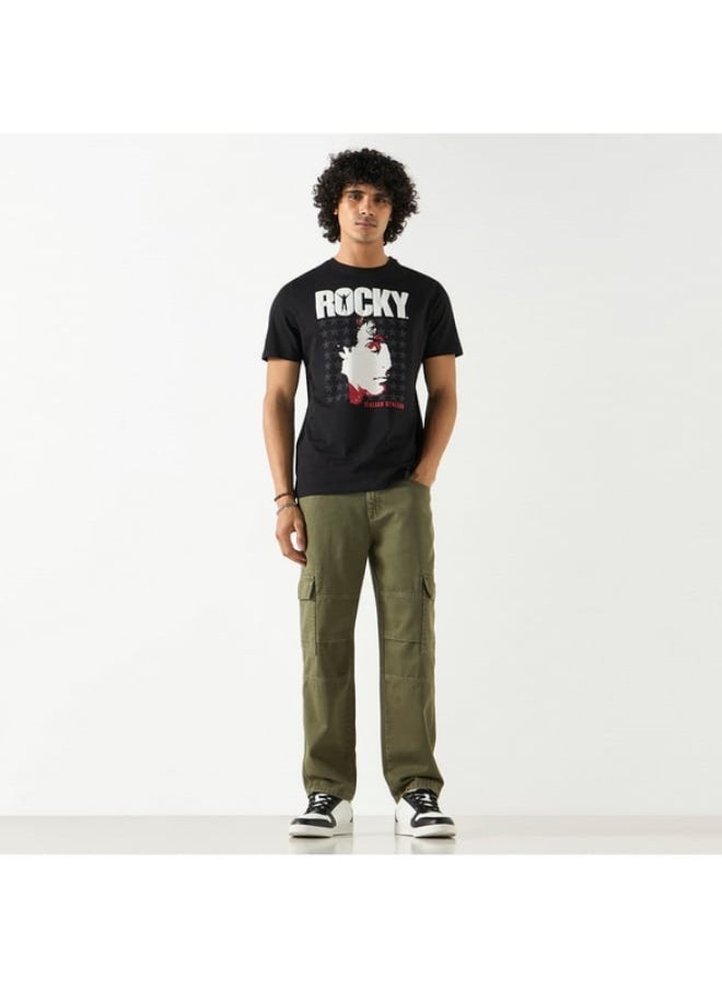 SP Characters Rocky Graphic Print T-shirt with Crew Neck and Short Sleeves  - Image 3