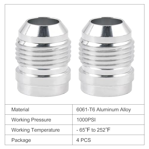 EVIL ENERGY 10AN Male Weld on Bung Fitting Aluminum 4PCS - Image 3