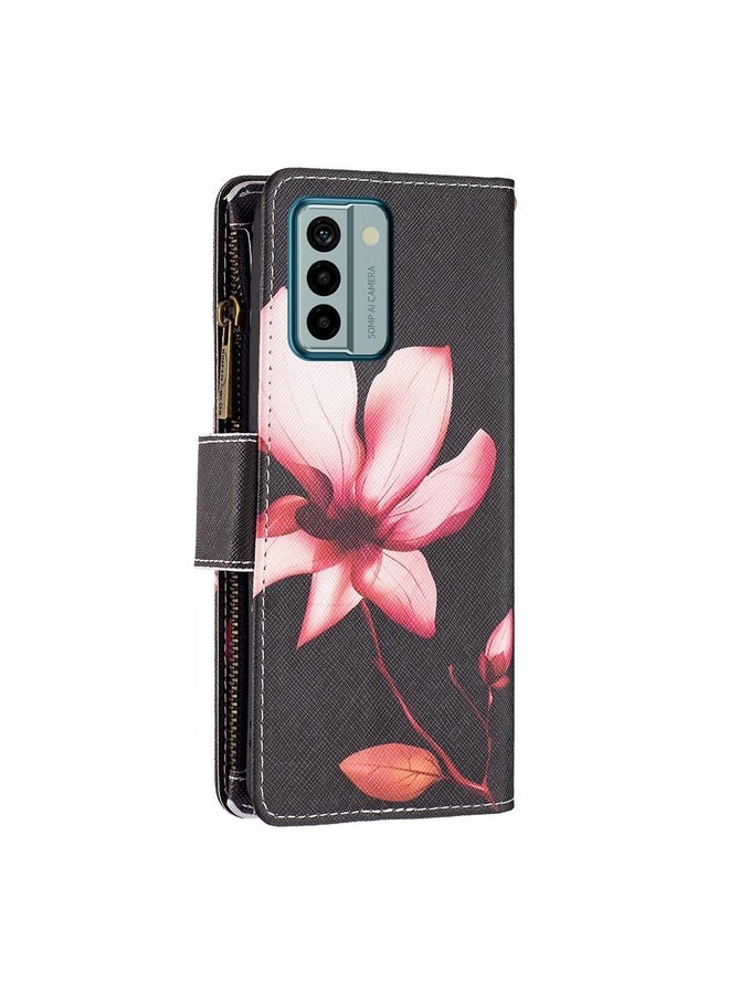 HuHa Case Cover For Nokia G22 Colored Drawing Pattern Zipper Leather Phone Case(Lotus)  - Image 3