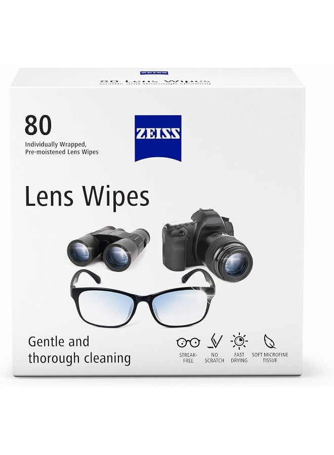Zeiss Pre Moistened Lens Cleaning Wipes 80 Count  - Image 1