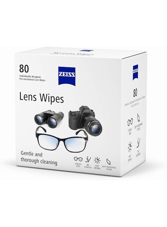 Zeiss Pre Moistened Lens Cleaning Wipes 80 Count  - Image 2