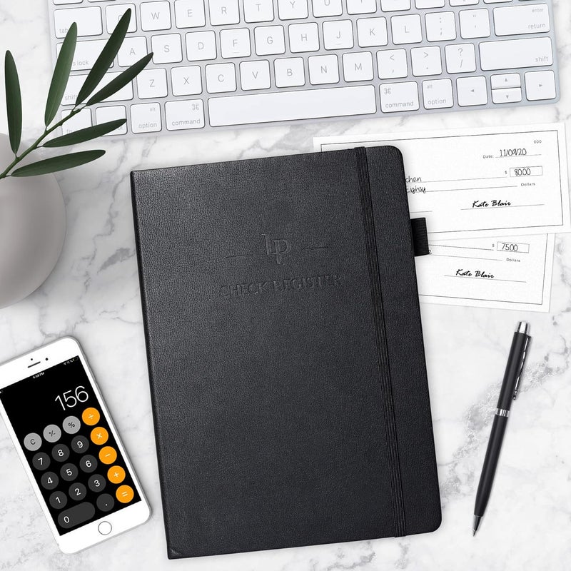 Legend Planner دفتر تسجيل الشيكات - دفتر حسابات للأعمال الصغيرة والاستخدام الشخصي - دفتر تسجيل الشيكات لتتبع المعاملات المالية - غلاف صلب، 7x10 بوصة، 6300 إدخال (أسود) - Image 5